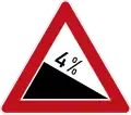 Gefälle (4%)منحدر (4%) خطر نزول المنحدر خصوصا في الشتاء