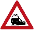 German unguarded crossing sign.