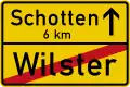 Town sign: End of urban area