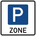 Start of Parking management area, only parking with parking disc or parking ticket